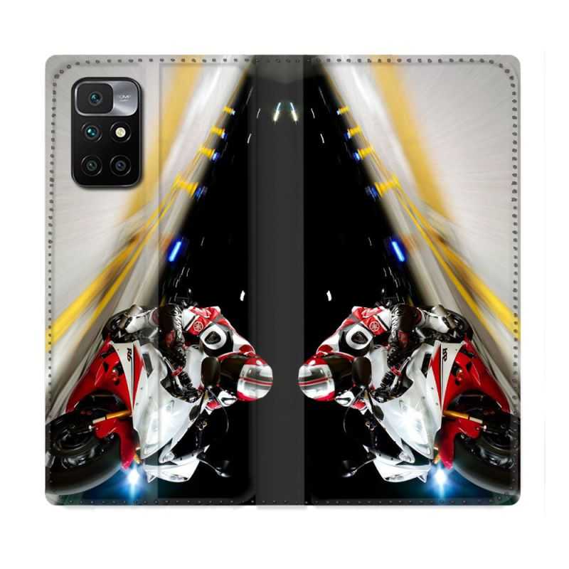 Housse Cuir Portefeuille Pour Xiaomi Redmi 10 Moto Course GP R6