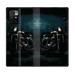 Housse Cuir Portefeuille Pour Xiaomi Redmi 10 Moto Harley Vintage