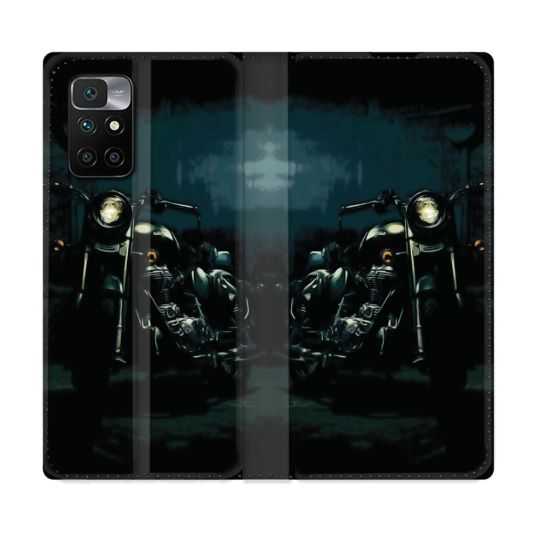 Housse Cuir Portefeuille Pour Xiaomi Redmi 10 Moto Harley Vintage