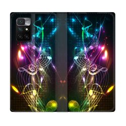 Housse Cuir Portefeuille Pour Xiaomi Redmi 10 Musique Partition Multicolore