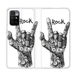 Housse Cuir Portefeuille Pour Xiaomi Redmi 10 Musique Rock Main