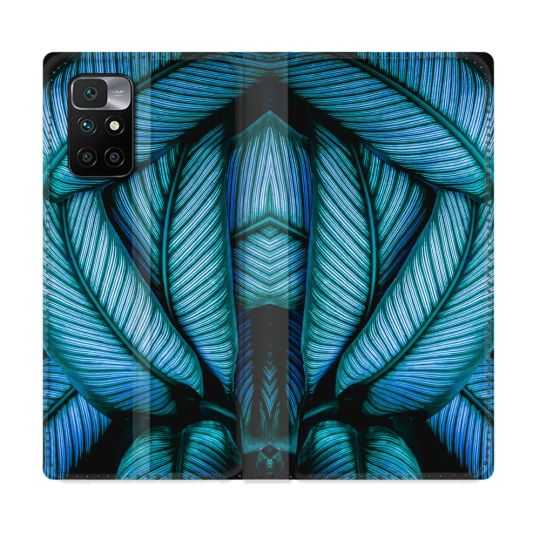 Housse Cuir Portefeuille Pour Xiaomi Redmi 10 Nature Feuille Palmier