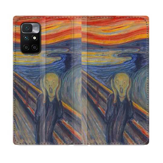 Housse Cuir Portefeuille Pour Xiaomi Redmi 10 Peinture Le Cri