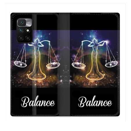 Housse Cuir Portefeuille Pour Xiaomi Redmi 10 Signe Zodiaque 2 Balance