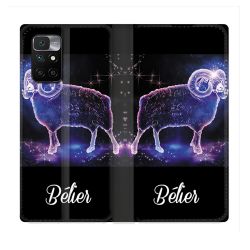 Housse Cuir Portefeuille Pour Xiaomi Redmi 10 Signe Zodiaque 2 Bélier