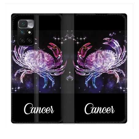 Housse Cuir Portefeuille Pour Xiaomi Redmi 10 Signe Zodiaque 2 Cancer