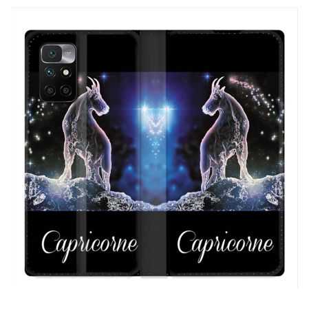 Housse Cuir Portefeuille Pour Xiaomi Redmi 10 Signe Zodiaque 2 Capricorne