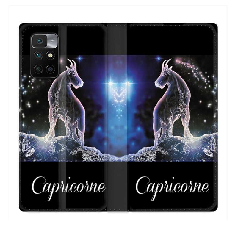 Housse Cuir Portefeuille Pour Xiaomi Redmi 10 Signe Zodiaque 2 Capricorne