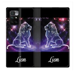 Housse Cuir Portefeuille Pour Xiaomi Redmi 10 Signe Zodiaque 2 Lion