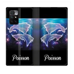 Housse Cuir Portefeuille Pour Xiaomi Redmi 10 Signe Zodiaque 2 Poisson