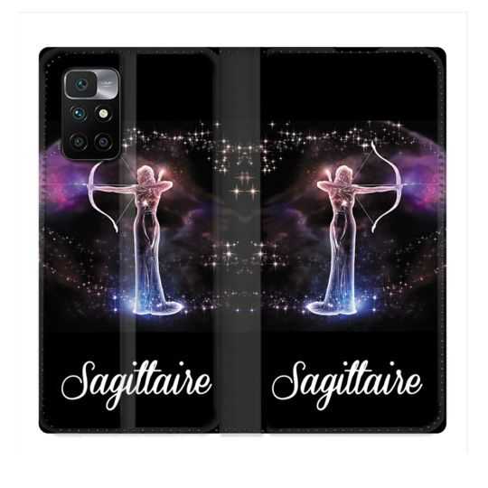 Housse Cuir Portefeuille Pour Xiaomi Redmi 10 Signe Zodiaque 2 Sagittaire