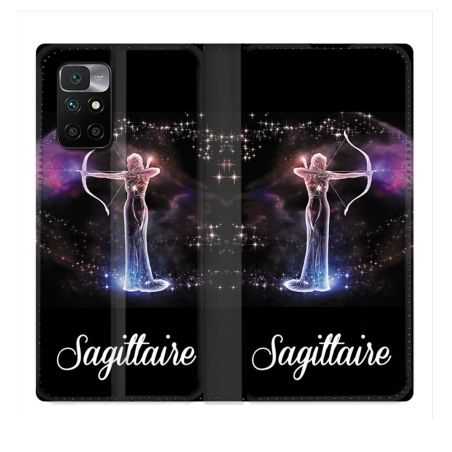 Housse Cuir Portefeuille Pour Xiaomi Redmi 10 Signe Zodiaque 2 Sagittaire