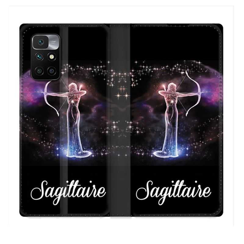 Housse Cuir Portefeuille Pour Xiaomi Redmi 10 Signe Zodiaque 2 Sagittaire