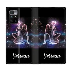 Housse Cuir Portefeuille Pour Xiaomi Redmi 10 Signe Zodiaque 2 Verseau