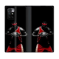Housse Cuir Portefeuille Pour Xiaomi Redmi 10 Sport Basketeur