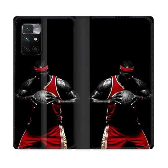 Housse Cuir Portefeuille Pour Xiaomi Redmi 10 Sport Basketeur