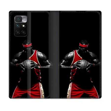 Housse Cuir Portefeuille Pour Xiaomi Redmi 10 Sport Basketeur