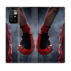 Housse Cuir Portefeuille Pour Xiaomi Redmi 10 Sport Boxe Gant Rouge