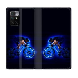 Housse Cuir Portefeuille Pour Xiaomi Redmi 10 Sport Cyclisme Bleu