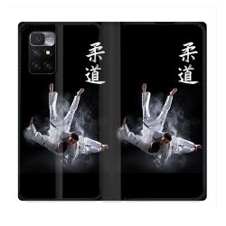 Housse Cuir Portefeuille Pour Xiaomi Redmi 10 Sport Judo Noir