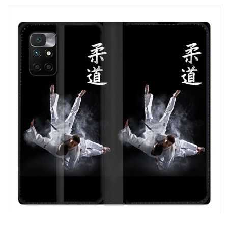 Housse Cuir Portefeuille Pour Xiaomi Redmi 10 Sport Judo Noir