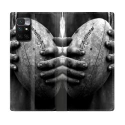 Housse Cuir Portefeuille Pour Xiaomi Redmi 10 Sport Rugby Ballon Vintage