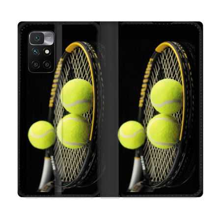 Housse Cuir Portefeuille Pour Xiaomi Redmi 10 Sport Tennis Balls