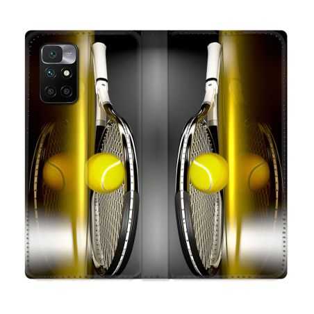 Housse Cuir Portefeuille Pour Xiaomi Redmi 10 Sport Tennis Reflet