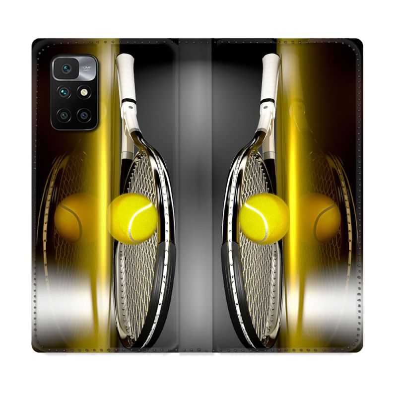 Housse Cuir Portefeuille Pour Xiaomi Redmi 10 Sport Tennis Reflet