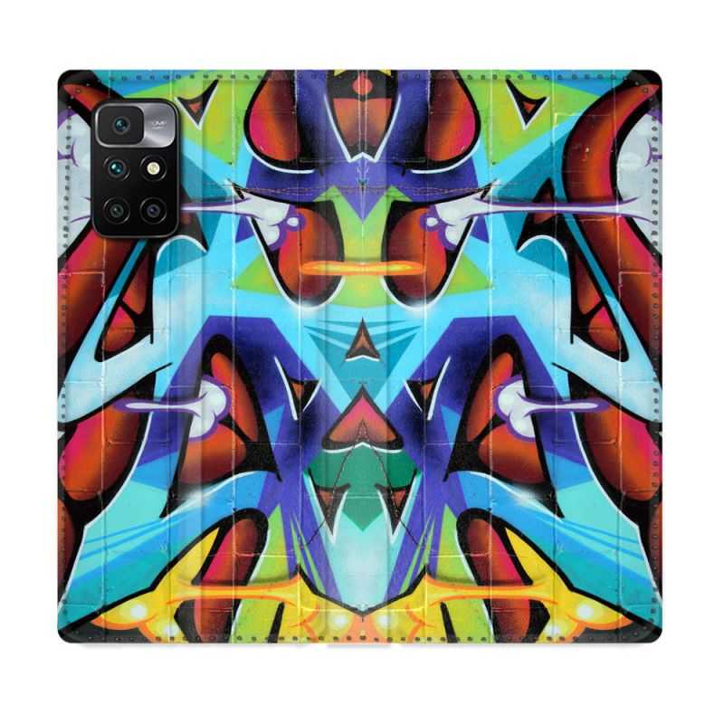 Housse Cuir Portefeuille Pour Xiaomi Redmi 10 Street Art Graf Color