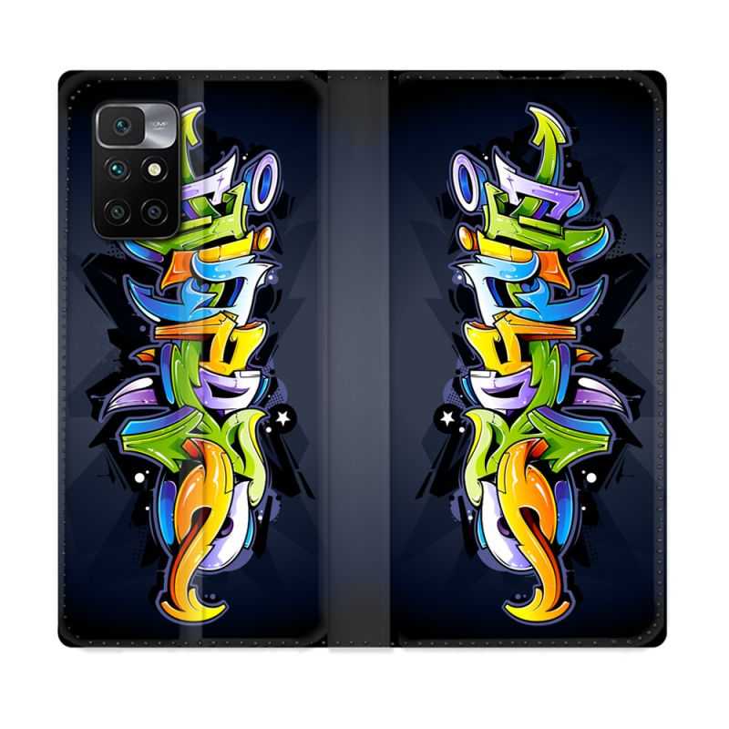 Housse Cuir Portefeuille Pour Xiaomi Redmi 10 Street Art Graffiti