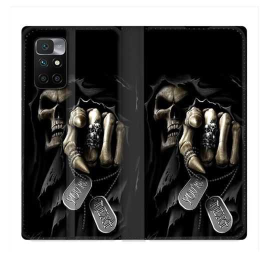 Housse Cuir Portefeuille Pour Xiaomi Redmi 10 Tete de Mort Your Next