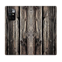 Housse Cuir Portefeuille Pour Xiaomi Redmi 10 Texture Bois