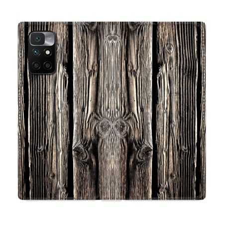 Housse Cuir Portefeuille Pour Xiaomi Redmi 10 Texture Bois