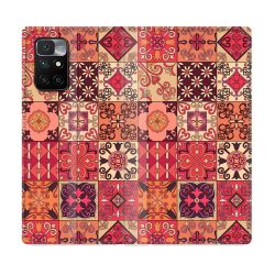 Housse Cuir Portefeuille Pour Xiaomi Redmi 10 Texture Carreau Ciment Rouge