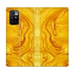 Housse Cuir Portefeuille Pour Xiaomi Redmi 10 Texture Marbre Jaune