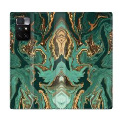 Housse Cuir Portefeuille Pour Xiaomi Redmi 10 Texture Marbre Vert