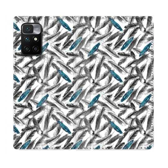 Housse Cuir Portefeuille Pour Xiaomi Redmi 10 Texture Plume Canard