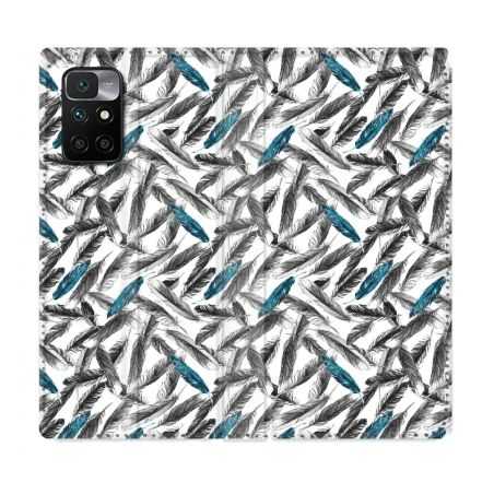 Housse Cuir Portefeuille Pour Xiaomi Redmi 10 Texture Plume Canard