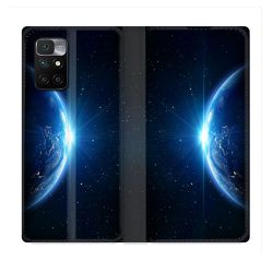 Housse Cuir Portefeuille Pour Xiaomi Redmi 10 Univers Planete Terre