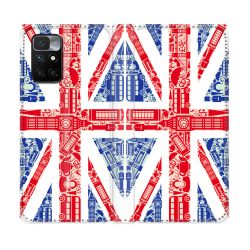 Housse Cuir Portefeuille Pour Xiaomi Redmi 10 Voyage Angleterre Blanc