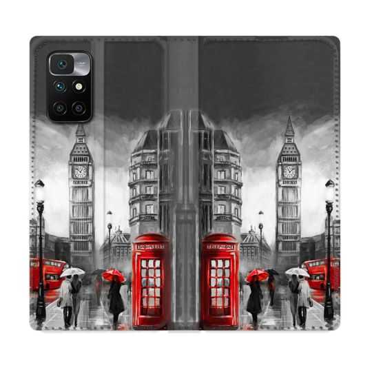 Housse Cuir Portefeuille Pour Xiaomi Redmi 10 Voyage Angleterre Londres Vintage