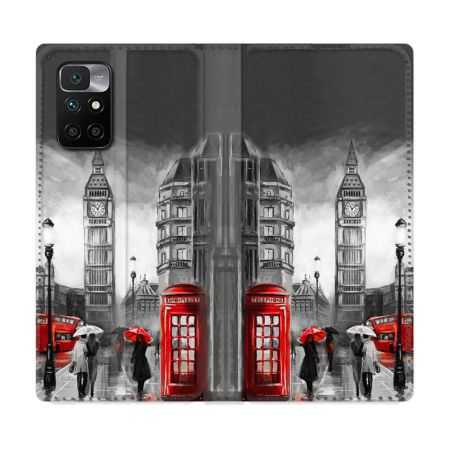 Housse Cuir Portefeuille Pour Xiaomi Redmi 10 Voyage Angleterre Londres Vintage
