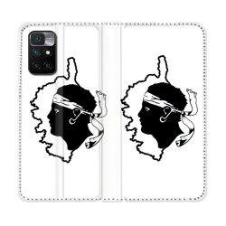 Housse Cuir Portefeuille Pour Xiaomi Redmi 10 Voyage Corse Blanc