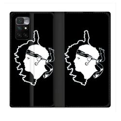 Housse Cuir Portefeuille Pour Xiaomi Redmi 10 Voyage Corse Noir