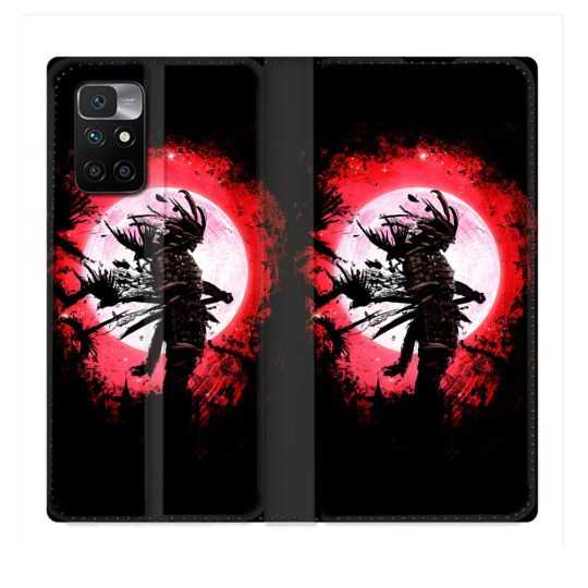 Housse Cuir Portefeuille Pour Xiaomi Redmi 10 Voyage Japon Samourai
