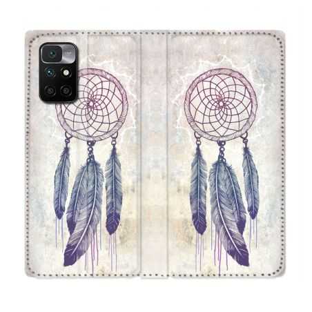 Housse Cuir Portefeuille Pour Xiaomi Redmi 10 Zen Attrape Reve Blanc