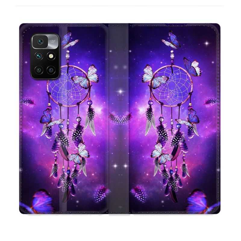 Housse Cuir Portefeuille Pour Xiaomi Redmi 10 Zen Attrape Reve Papillon