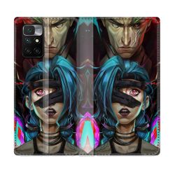 Housse Cuir Portefeuille Pour Xiaomi Redmi 10 Arcane Jynx Bleu