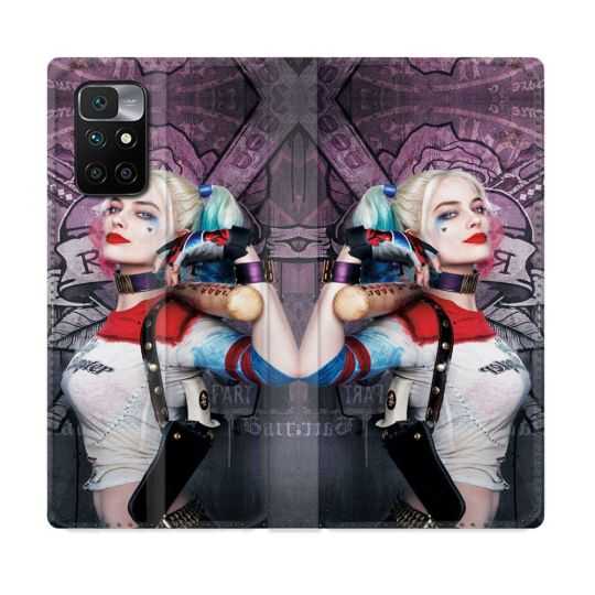 Housse Cuir Portefeuille Pour Xiaomi Redmi 10 Harley Quinn Batte
